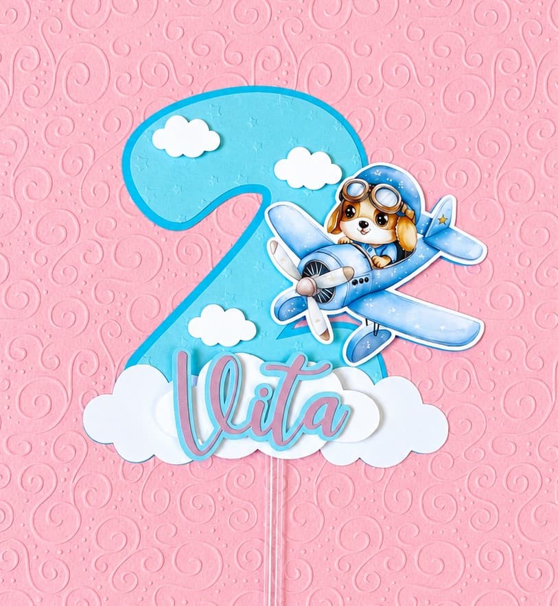 Avion rođendanski cake topper