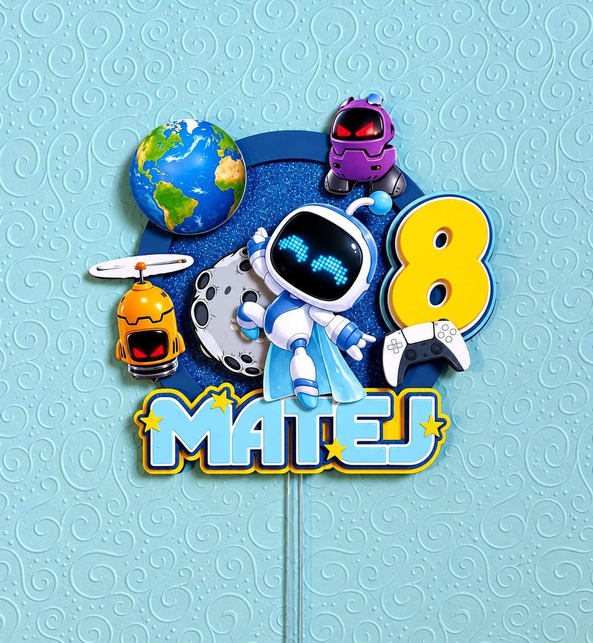 Personalizirani cake topper Astro Bot
